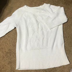 Jones New York White cotton short-sleeve sweater